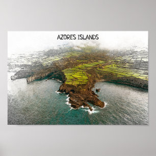 Beautiful Azores Islands Coastline view Poster