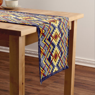 Beautiful Aztec Style Geometric Pattern Short Table Runner
