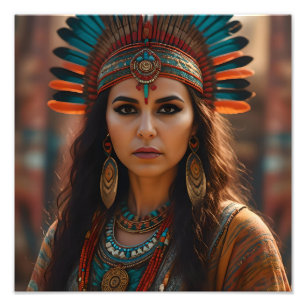 Beautiful Aztec woman Photo Print