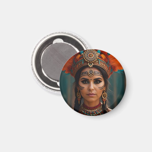 Beautiful Aztec woman portrait Magnet (Front/Back)