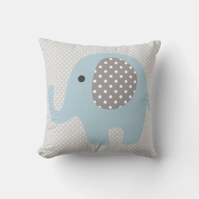 Beautiful Baby Blue Elephant Cushion (Front)