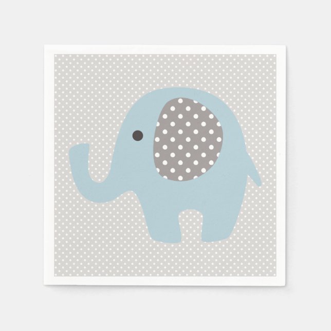 Beautiful Baby Blue Elephant Napkin (Front)