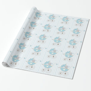 Beautiful Baby Blue Elephant Wrapping Paper