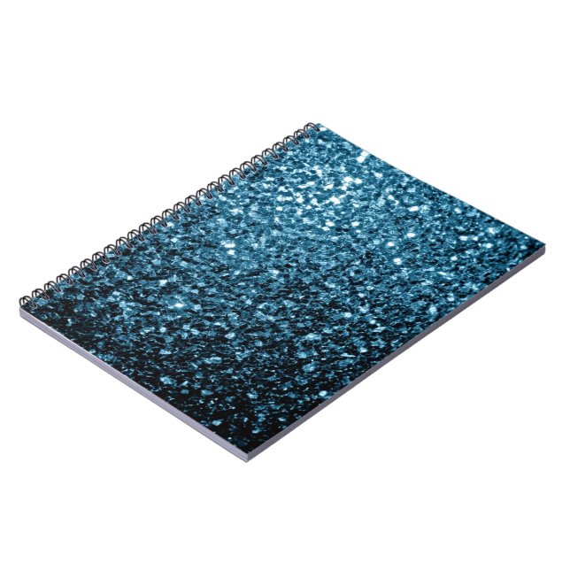 Beautiful Baby blue glitter sparkles Notebook (Left Side)