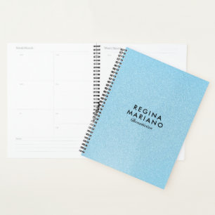Beautiful Baby Blue Glittery Background Planner