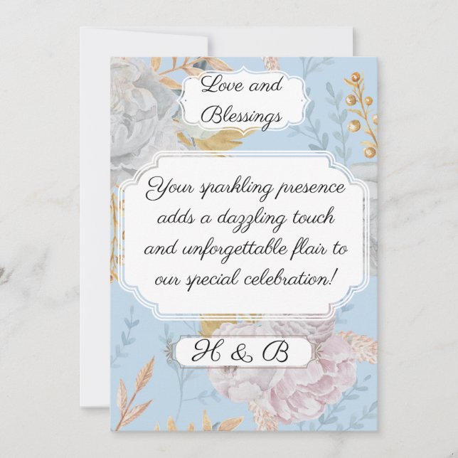 Beautiful Baby Blue Hue Invitation (Front)