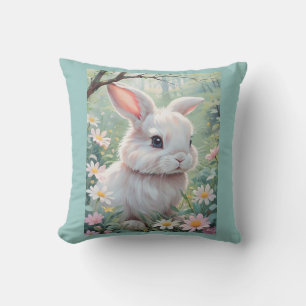 Beautiful Baby Bunny Watercolor Cushion