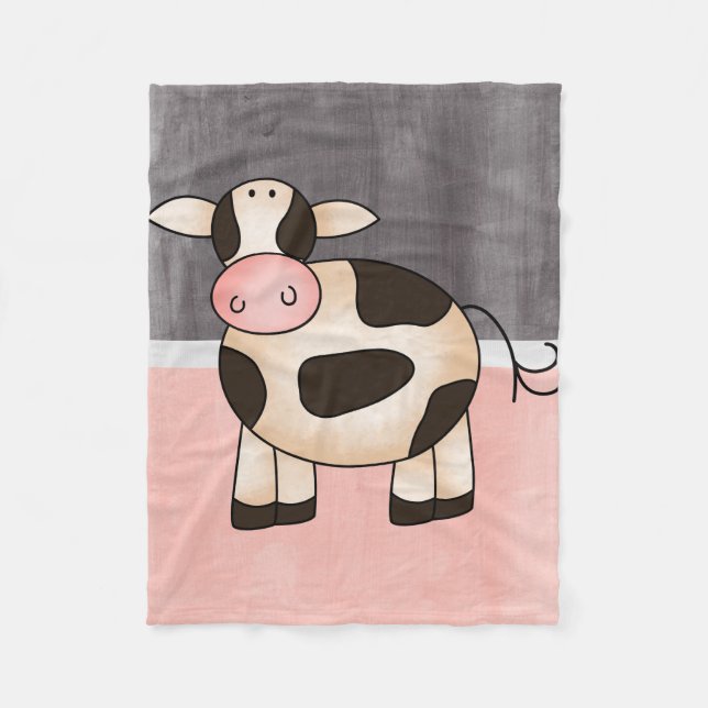 Beautiful Baby Cow Zoo Animal Fleece Blanket (Front)