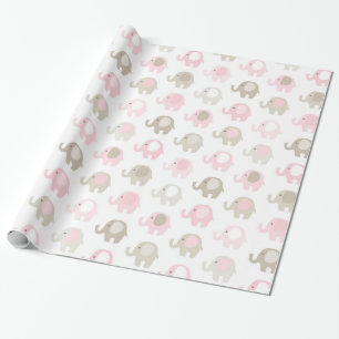 Beautiful Baby Elephant Pattern Wrapping Paper