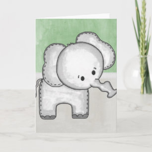 Beautiful Baby Elephant Zoo Animal Card