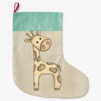 Beautiful Baby Giraffe Christmas Large Christmas Stocking