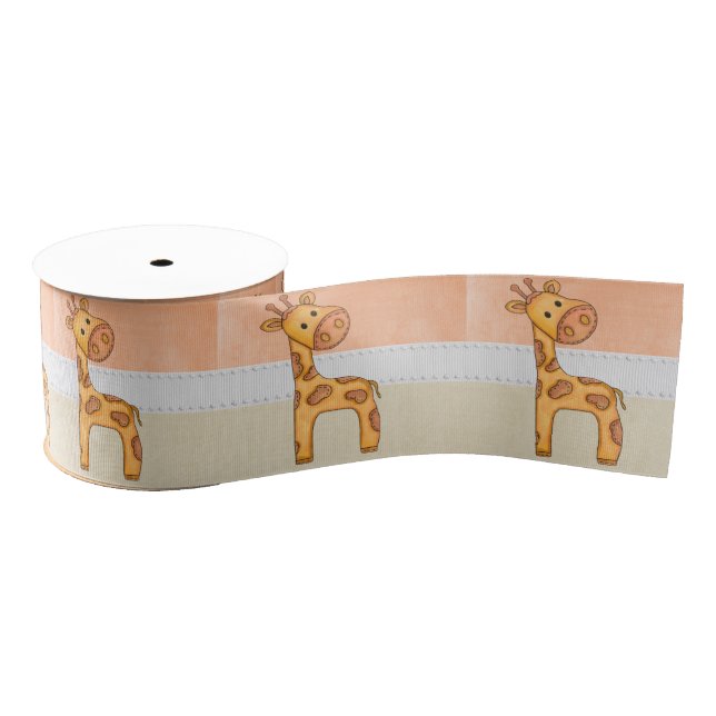 Beautiful Baby Giraffe Grosgrain Ribbon (Spool)