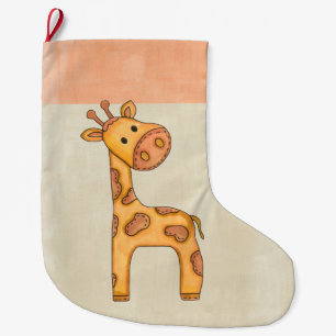 Beautiful Baby Giraffe Large Christmas Stocking