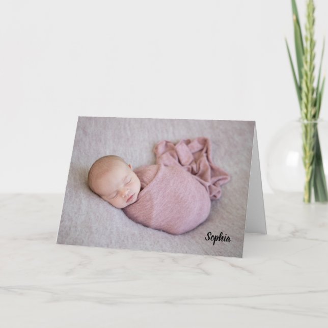 Beautiful Baby Girl boy Photo Newborn Announcement (Front)