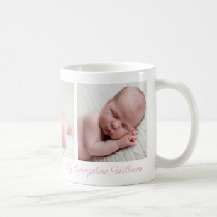Beautiful Baby Girl Photo Pretty Pink Script Name Coffee Mug