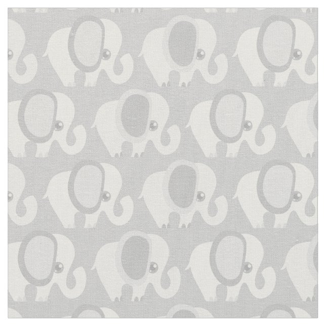 Beautiful Baby Grey Elephants Fabric (Close Up)