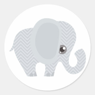 Beautiful Baby Neutral Elephant Classic Round Sticker