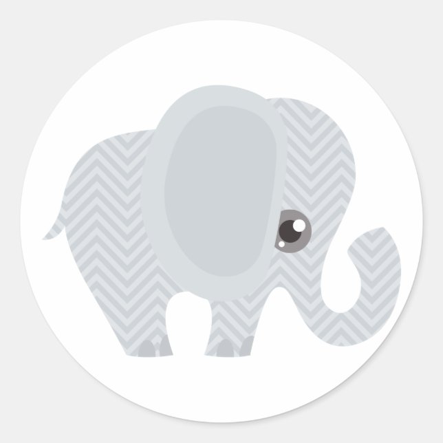 Beautiful Baby Neutral Elephant Classic Round Sticker (Front)