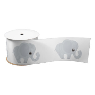Beautiful Baby Neutral Elephant Satin Ribbon