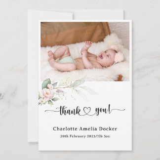 Beautiful Baby Personalised Thank You Card