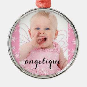 Beautiful Baby Photo Christmas Snowflakes Metal Tree Decoration