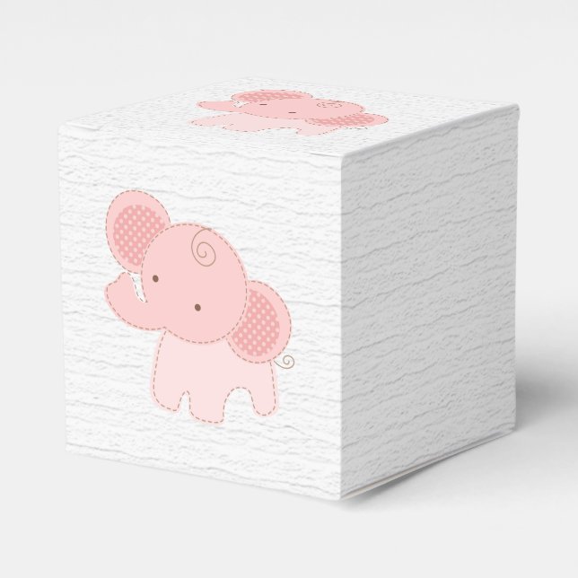 Beautiful Baby Pink Elephant Favour Box (Front Side)