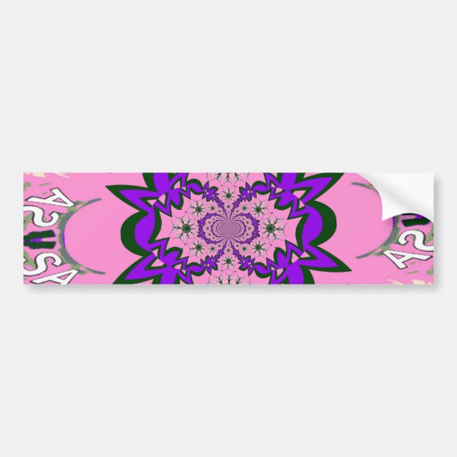 Beautiful Baby Pink Floral Purple Shade Motif Art  Bumper Sticker (Front)