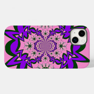 Beautiful Baby Pink Floral Purple Shade Motif Art Case-Mate iPhone 14 Plus Case