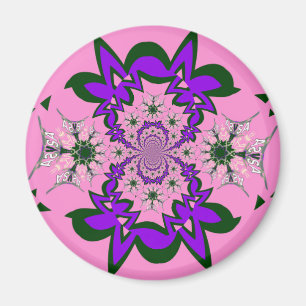 Beautiful Baby Pink Floral Purple Shade Motif Art  Magnet