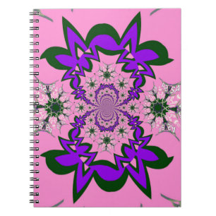 Beautiful baby pink floral purple shade motif mono notebook