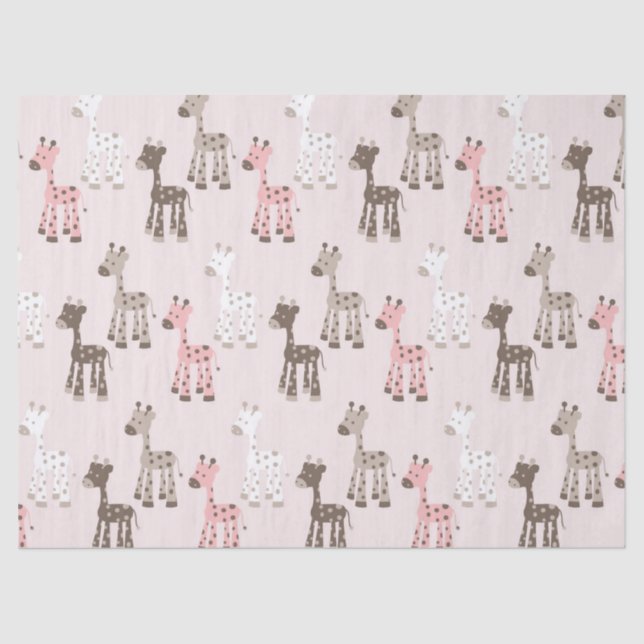 Beautiful Baby Pink Giraffe Tissue Paper (Front)