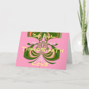 Beautiful baby pink green and white Kaleidoscope Card