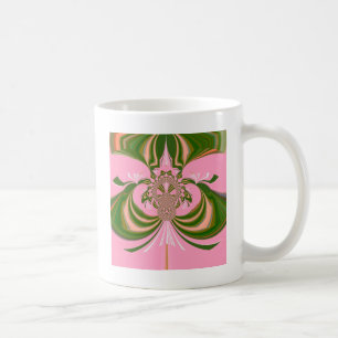 Beautiful baby pink green and white Kaleidoscope Coffee Mug
