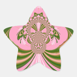 Beautiful baby pink green and white  Kaleidoscope  Star Sticker