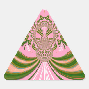 Beautiful baby pink green and white  Kaleidoscope  Triangle Sticker