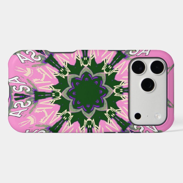 Beautiful baby pink purple shade motif monogram de (Back (Horizontal))