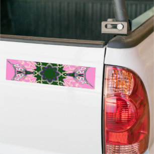 Beautiful baby pink purple shade motif monogram de bumper sticker