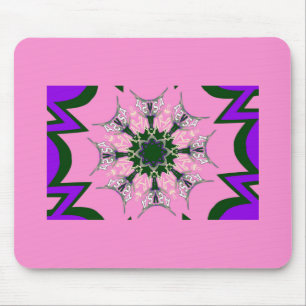 Beautiful baby pink purple shade motif monogram de mouse mat