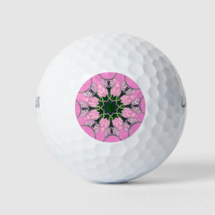 Beautiful baby pink purple shade motif monogram golf balls