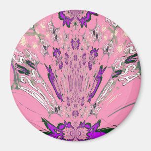 Beautiful baby pink purple shade motif monogram magnet