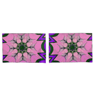 Beautiful baby pink  purple shade motif monogram pillowcase