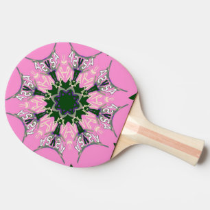 Beautiful baby pink  purple shade motif monogram ping pong paddle