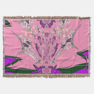 Beautiful baby pink  purple shade motif monogram throw blanket