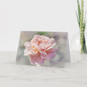 Beautiful Baby Pink Rose Art Note Card