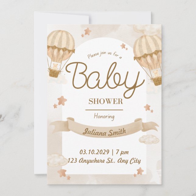 Beautiful Baby Shower Invitation (Front)