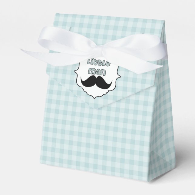 Beautiful Baby Shower Little Man Moustache Favour Box (Front Side)