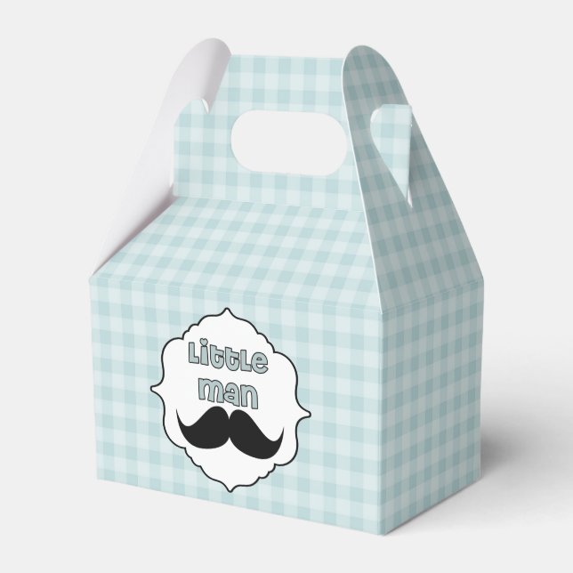 Beautiful Baby Shower Little Man Moustache Favour Box (Front Side)
