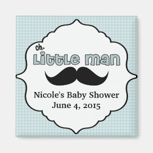 Beautiful Baby Shower Little Man Moustache Magnet