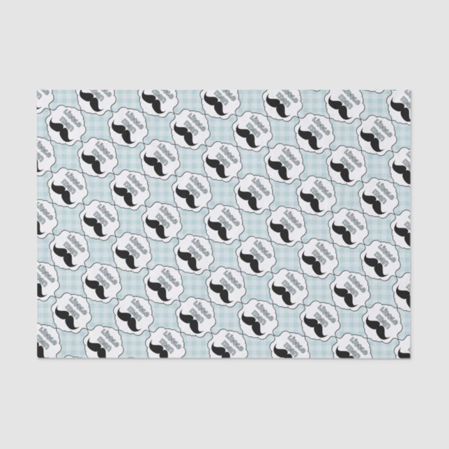 Beautiful Baby Shower Little Man Moustache Tissue Paper (Front)