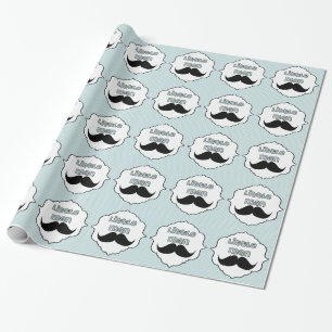 Beautiful Baby Shower Little Man Moustache Wrapping Paper